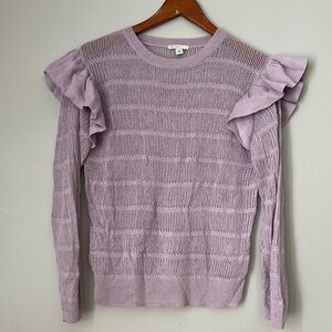 Lavender Ruffle Long Sleeve Sweater size M